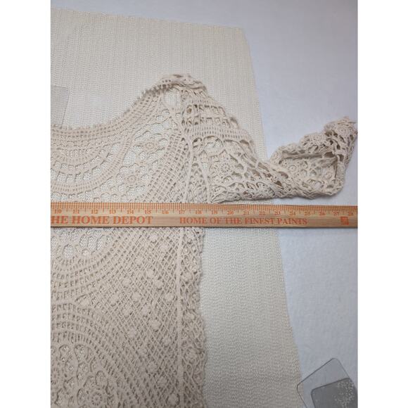 Cream Crochet Women's Swim Cover Up Dress Backless Vacation Beach Cruise Pool - Picture 3 of 7